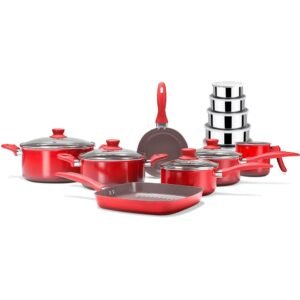 Jogo de Panelas Brinox Ceramic Life Smart 7 Peças e 5 Tigelas Inox