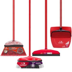 Kit de Limpeza Condor 4 Peças com Vassouras Rodo e Pá Articulada