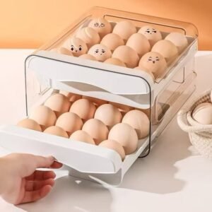 Porta Ovos de Geladeira Tipo Gaveteiro Duplo para 32 Unidades