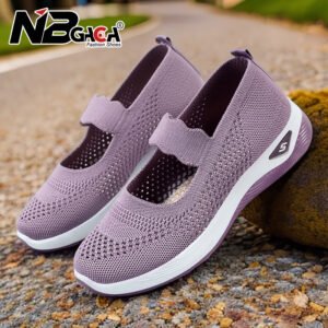 Tênis Feminino de Malha Respirável Leve para Caminhada