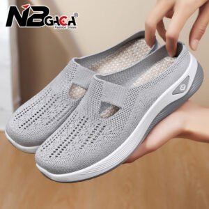 Tênis Feminino Deslizante de Malha Respirável para Caminhada